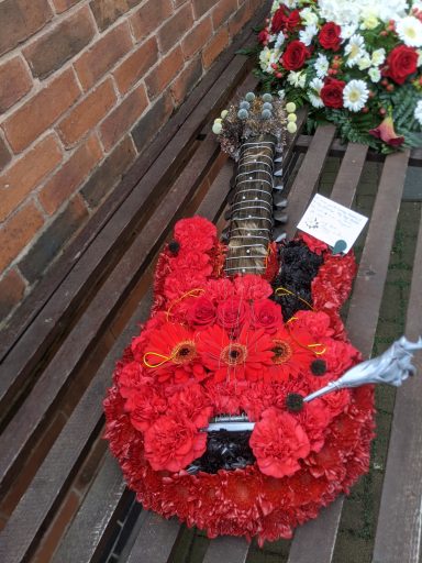 Guitar funeral flowers 