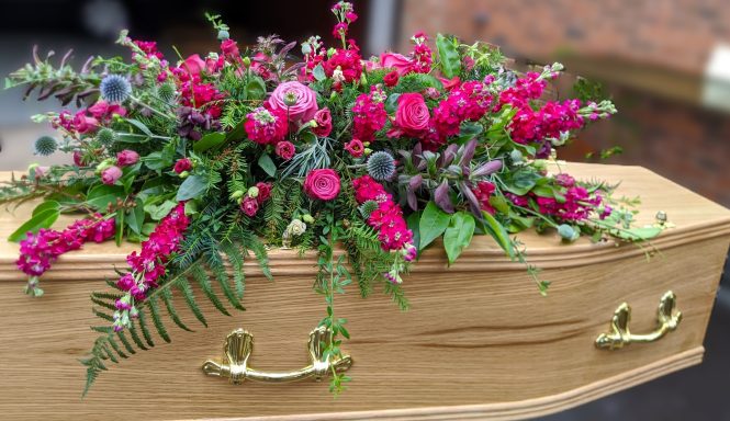 Pink and Magenta Funeral Flowers