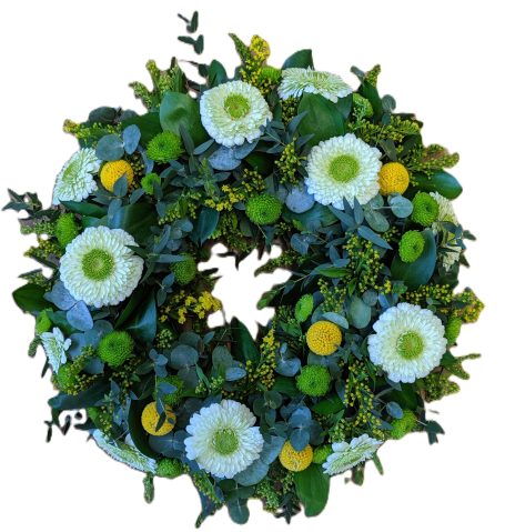 Green textured funeral wreath